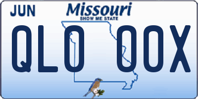 MO license plate QL0O0X
