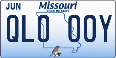 MO license plate QL0O0Y