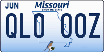 MO license plate QL0O0Z