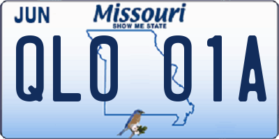 MO license plate QL0O1A
