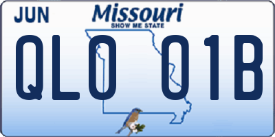 MO license plate QL0O1B
