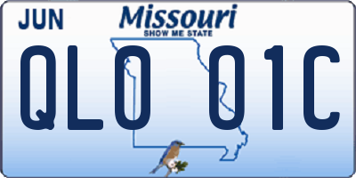 MO license plate QL0O1C