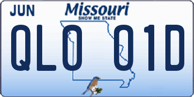 MO license plate QL0O1D