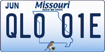 MO license plate QL0O1E