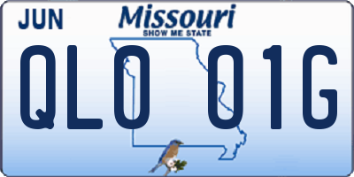 MO license plate QL0O1G
