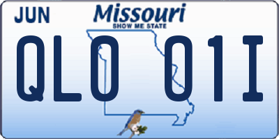 MO license plate QL0O1I
