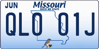 MO license plate QL0O1J