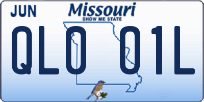 MO license plate QL0O1L