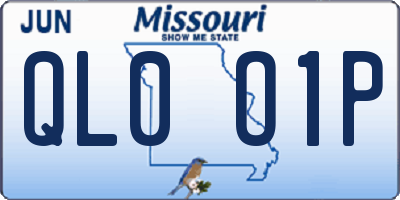 MO license plate QL0O1P