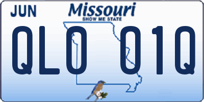 MO license plate QL0O1Q