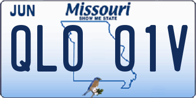 MO license plate QL0O1V