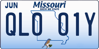 MO license plate QL0O1Y