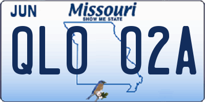 MO license plate QL0O2A
