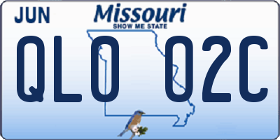 MO license plate QL0O2C