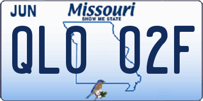 MO license plate QL0O2F