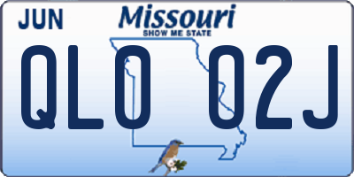 MO license plate QL0O2J