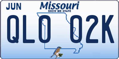 MO license plate QL0O2K