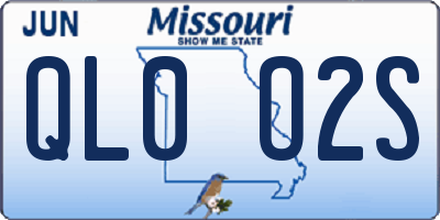 MO license plate QL0O2S