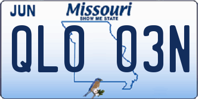 MO license plate QL0O3N