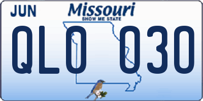 MO license plate QL0O3O