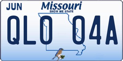 MO license plate QL0O4A