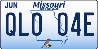 MO license plate QL0O4E