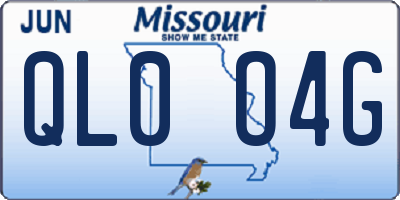 MO license plate QL0O4G