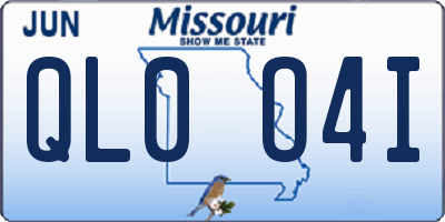 MO license plate QL0O4I
