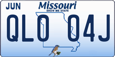 MO license plate QL0O4J