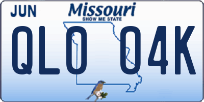 MO license plate QL0O4K