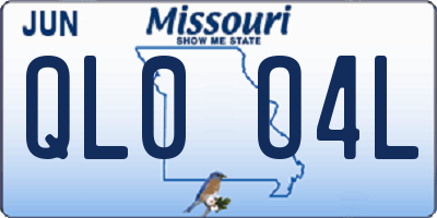 MO license plate QL0O4L