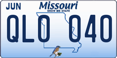MO license plate QL0O4O