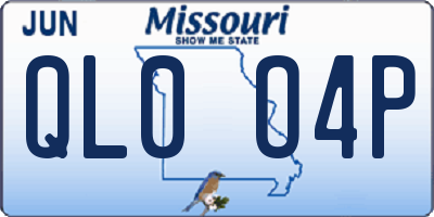 MO license plate QL0O4P