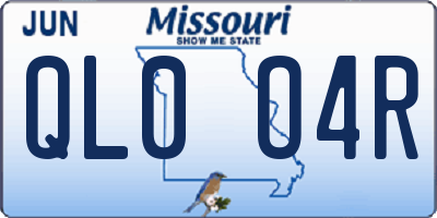 MO license plate QL0O4R