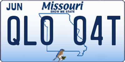 MO license plate QL0O4T