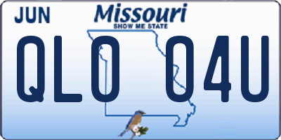 MO license plate QL0O4U