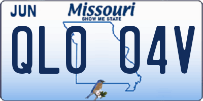 MO license plate QL0O4V