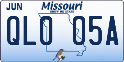 MO license plate QL0O5A