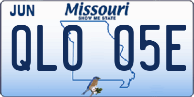 MO license plate QL0O5E