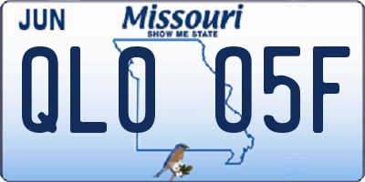 MO license plate QL0O5F
