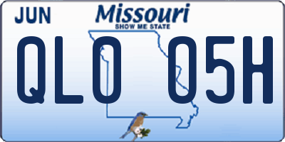 MO license plate QL0O5H