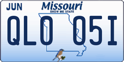 MO license plate QL0O5I
