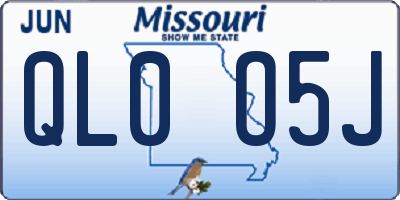 MO license plate QL0O5J