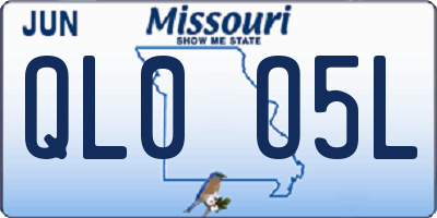 MO license plate QL0O5L