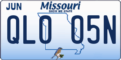 MO license plate QL0O5N