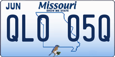 MO license plate QL0O5Q