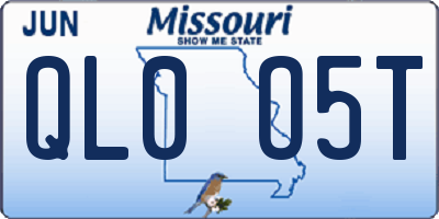 MO license plate QL0O5T