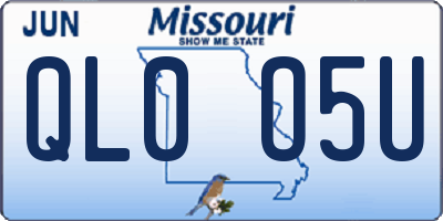 MO license plate QL0O5U
