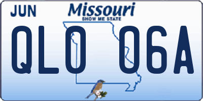 MO license plate QL0O6A