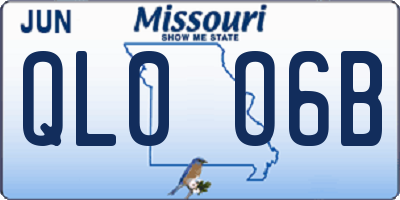 MO license plate QL0O6B